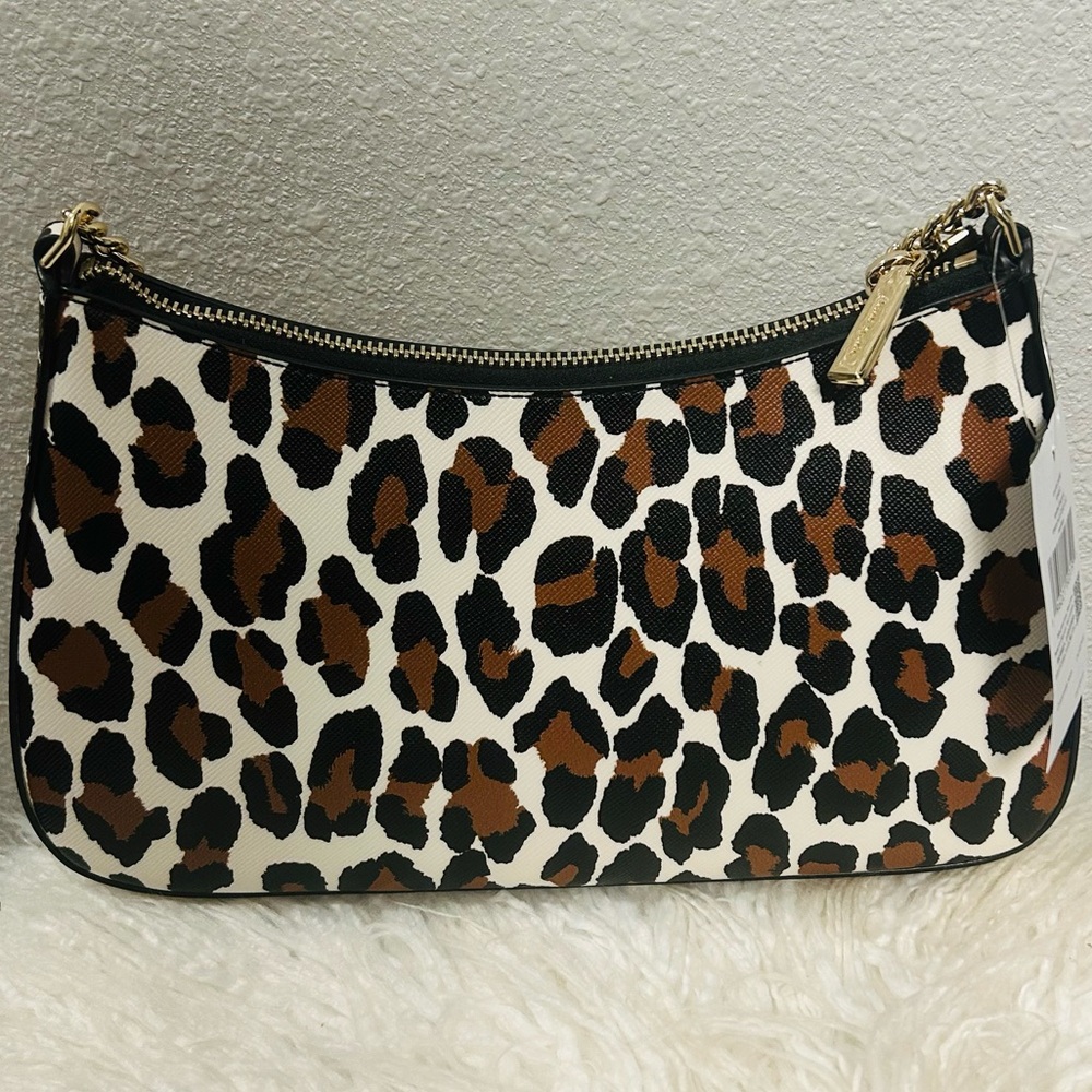 Kate Spade ♠️ Madison Brown and Black Spotted Leopard Crossbody Satchel NWT - Picture 4 of 5